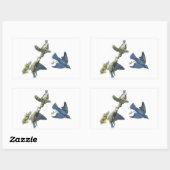 Sticker Rectangulaire Bluebird de l'Est par Audubon (Feuille)