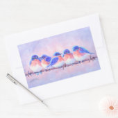 Sticker Rectangulaire BLUEBIRDS sur fil par SHARON SHARPE (Enveloppe)
