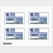 Sticker Rectangulaire Blues de sensibilisation à la fatigue chronique de (Feuille)