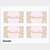 Sticker Rectangulaire Blush Pink Gold Castle PRINCESS Fête Anniversaire (Feuille)