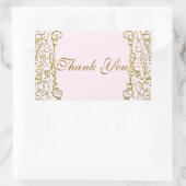 Sticker Rectangulaire Blush Pink Gold Castle PRINCESS Fête Anniversaire (Sac)