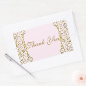 Sticker Rectangulaire Blush Pink Gold Castle PRINCESS Fête Anniversaire (Enveloppe)