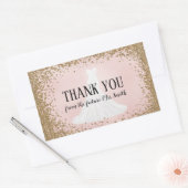 Sticker Rectangulaire Blushing Parties scintillant Mariée Futur Mme Merc (Enveloppe)