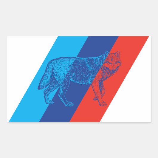 Sticker Rectangulaire BMW M Loup (Devant)
