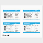 Sticker Rectangulaire Boarding Pass (blue) (Feuille)
