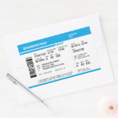 Sticker Rectangulaire Boarding Pass (blue) (Enveloppe)
