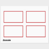 Sticker Rectangulaire Bocal épice bordures rouges blanc rectangulaire ét (Feuille)