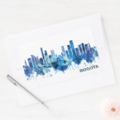 Sticker Rectangulaire Bogota Colombia Skyline Blue (Enveloppe)