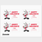 Sticker Rectangulaire BOGS BUNNY™ Père Noël Waving | Joyeuses fêtes (Feuille)