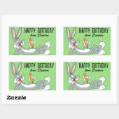 Sticker Rectangulaire BOGUES BUNNY™ allongé | Joyeux anniversaire (Feuille)