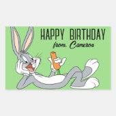 Sticker Rectangulaire BOGUES BUNNY™ allongé | Joyeux anniversaire (Devant)