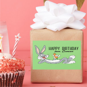 Sticker Rectangulaire BOGUES BUNNY™ allongé Joyeux anniversaire