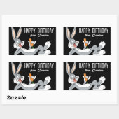 Sticker Rectangulaire BOGUES BUNNY™ allongé | Joyeux anniversaire (Feuille)