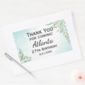 Sticker Rectangulaire Boho Dusty Blue Eucalyptus Green 30e anniversaire (Enveloppe)