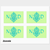 Sticker Rectangulaire Boho India Block Print (Feuille)