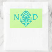 Sticker Rectangulaire Boho India Block Print (Sac)
