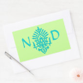 Sticker Rectangulaire Boho India Block Print (Enveloppe)
