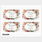 Sticker Rectangulaire Boho or eucalyptus baby shower merci (Feuille)