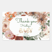 Sticker Rectangulaire Boho or eucalyptus baby shower merci (Devant)