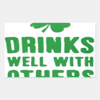 Sticker Rectangulaire Boire bien avec d'autres St. Patrick's Day Tee