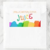 Sticker Rectangulaire Boire de jus d'anniversaire art fête de peinture s (Sac)