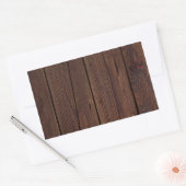 Sticker Rectangulaire Bois Brown foncé rustique clôture en bois Style ch (Enveloppe)