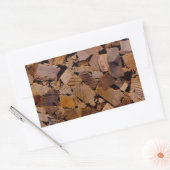 Sticker Rectangulaire Bois de chauffage rustique cabine bois écorce mot (Enveloppe)