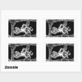 Sticker Rectangulaire bois de singe (Feuille)