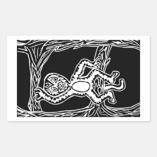 Sticker Rectangulaire bois de singe