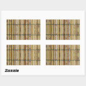 Sticker Rectangulaire Bois d'époque en bois (Feuille)