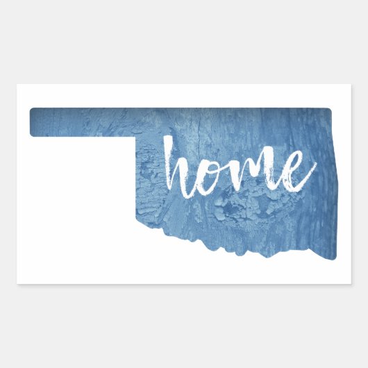 Sticker Rectangulaire Bois d'Oklahoma à la maison (Devant)