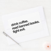 Sticker Rectangulaire Bois Du Café. Lire Livres Interdits. Combattre le (Enveloppe)