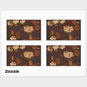 Sticker Rectangulaire bois hantés hérisson halloween (Feuille)
