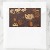 Sticker Rectangulaire bois hantés hérisson halloween (Sac)
