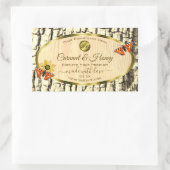 Sticker Rectangulaire Bois naturel Gris Arbre Barre produit Logo Étiquet (Sac)