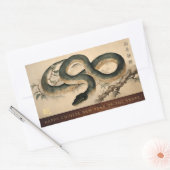 Sticker Rectangulaire Bois Nouvel An chinois du serpent 2025 HRS (Enveloppe)