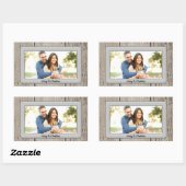 Sticker Rectangulaire Bois rustique encadré (Feuille)