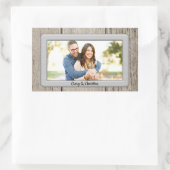 Sticker Rectangulaire Bois rustique encadré (Sac)