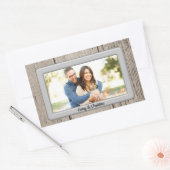 Sticker Rectangulaire Bois rustique encadré (Enveloppe)