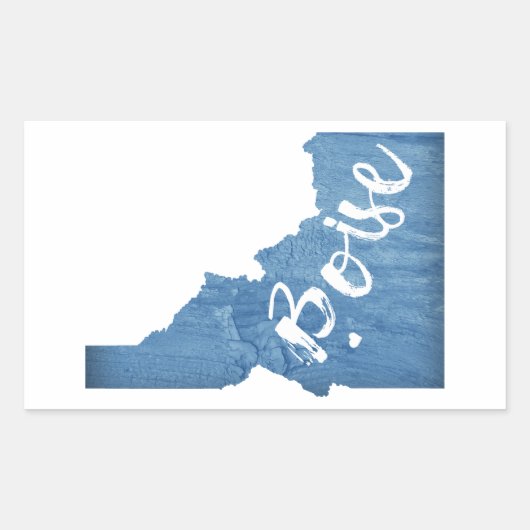 Sticker Rectangulaire Boise, Idaho Wood Grain (Devant)