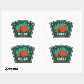 Sticker Rectangulaire Boise National Forest Camping (Feuille)