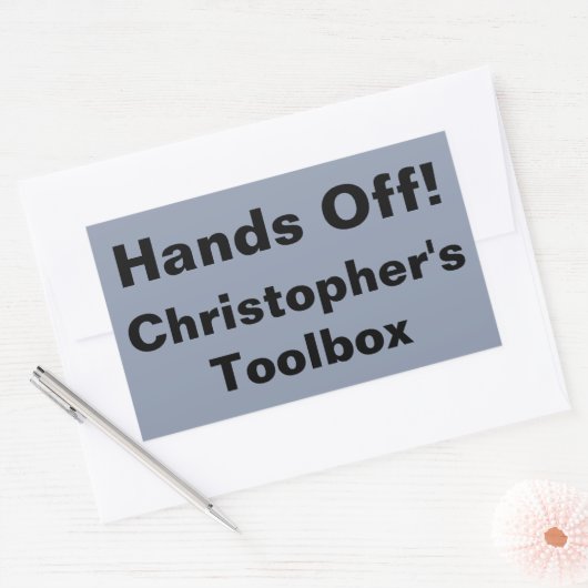 Sticker Rectangulaire Boîte à outils gris (Enveloppe)