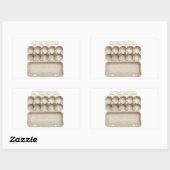 Sticker Rectangulaire Boîte d'oeuf vide (Feuille)