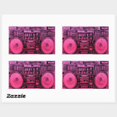 Sticker Rectangulaire boite rose (Feuille)