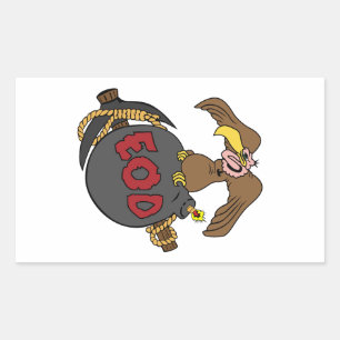 Sticker Rectangulaire Bombe Buzzard et cueillir