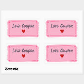 Sticker Rectangulaire Bon de coupon Saint-Valentin  (Feuille)