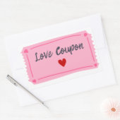 Sticker Rectangulaire Bon de love pour la Saint-Valentin  (Enveloppe)