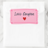 Sticker Rectangulaire Bon de love Saint Valentin  (Sac)