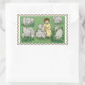 Sticker Rectangulaire Bon Pasteur Timbre Faux (Sac)