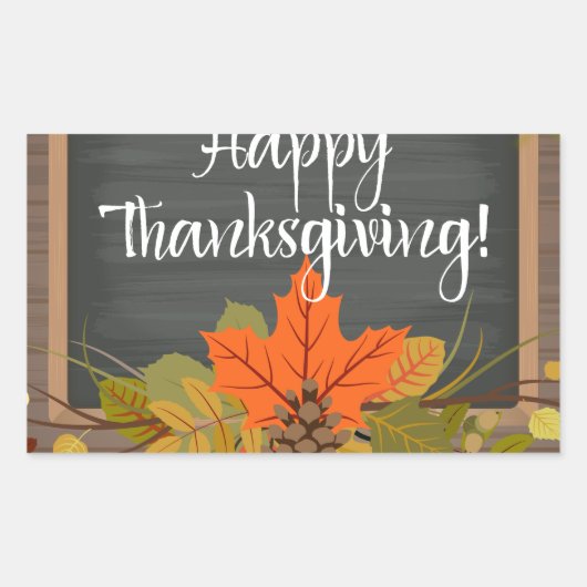 Sticker Rectangulaire bon thanksgiving (Devant)